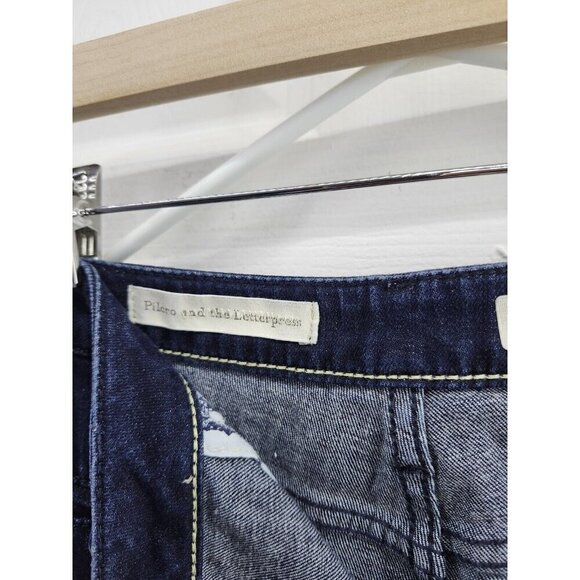 Pilcro & Letterpress Superscript Hi Rise Flare Leg Dark Wash Denim Jean 27 - Picture 6 of 13